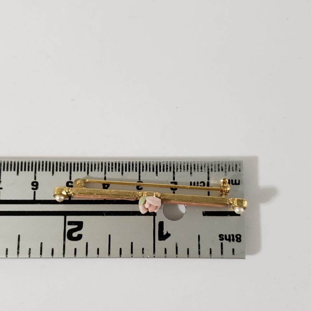 Vintage Bar Style Brooch Pin Rose Victorian Style 80s Replica - Picture 5 of 5